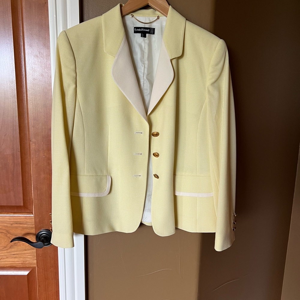 Louis Feraud -3-piece Blazer, skirt & vest Yellow and Cream.